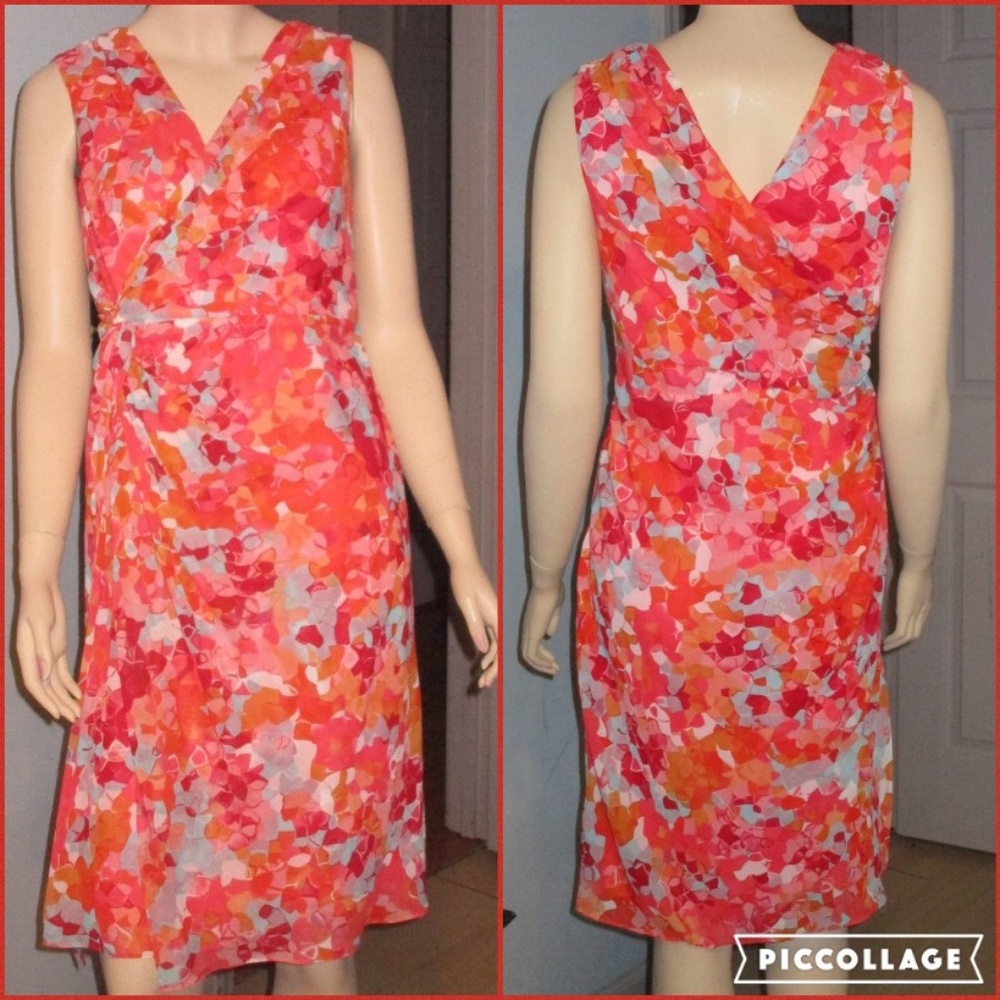 Adrianna Papell Sleeveless Wrap-Top Dress